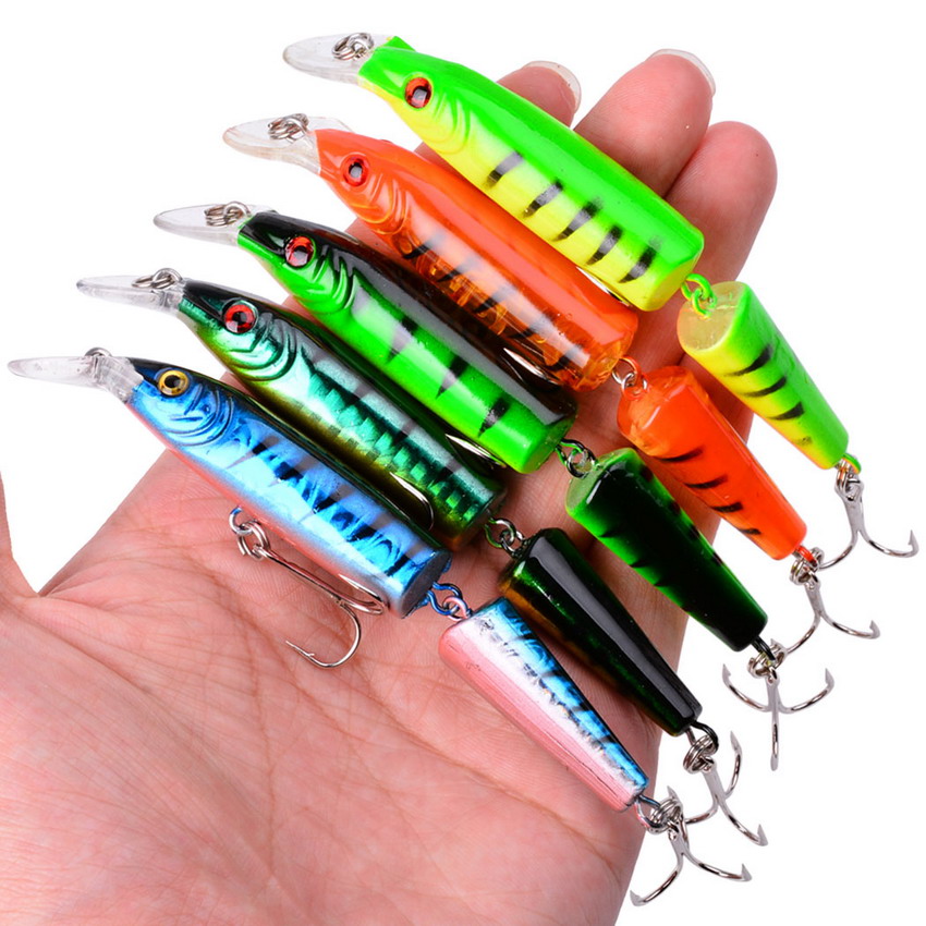 Fishing Lure Popper - 1Pcs Lifelike Artificial Crankbait Multi Jointed