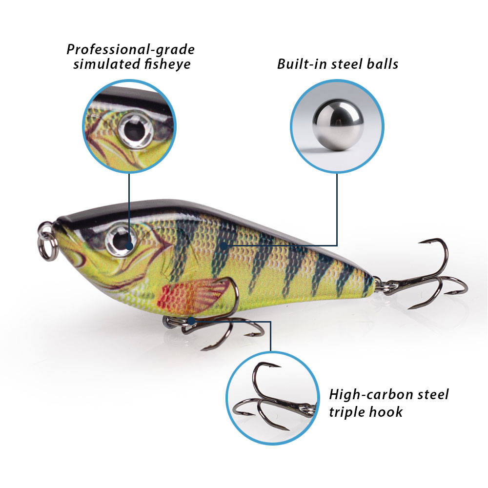 80mm/15.5g Muskies Jerkbait Pi – обзор и цена Fishing Lure Jerkbait