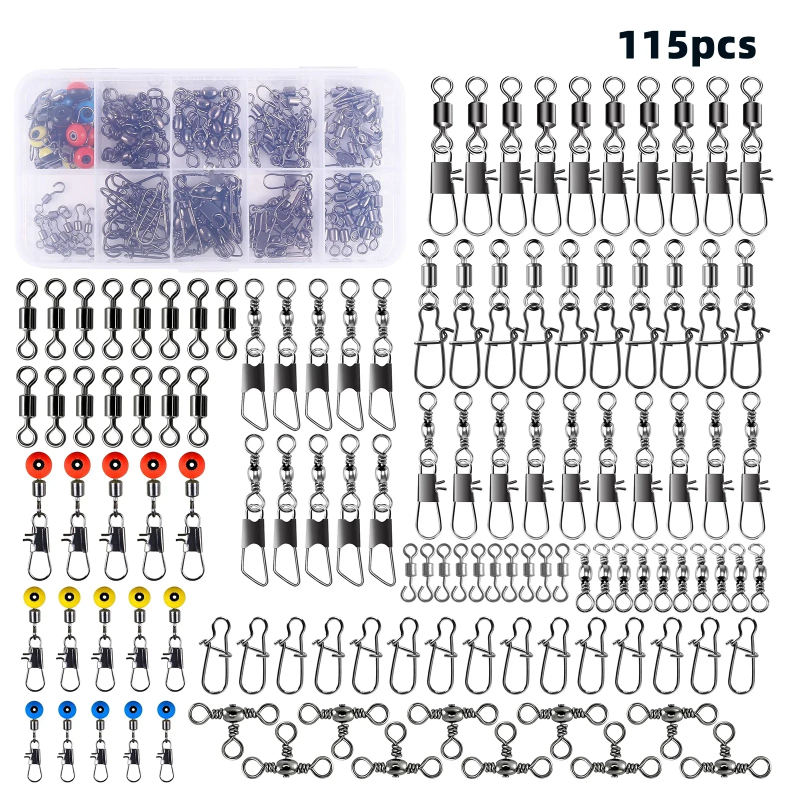 115pcs Fishing Swivel Connecto – обзор и цена Fishing Lure Kit