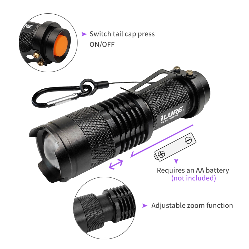 Mini UV Flashlight 395nm Ultra – обзор и цена Fishing Lure Kit