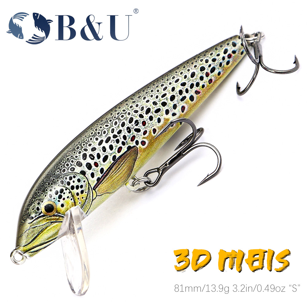 B&U 80mm Sinking Minnow Wobbli – обзор и цена Fishing Lure Jerkbait