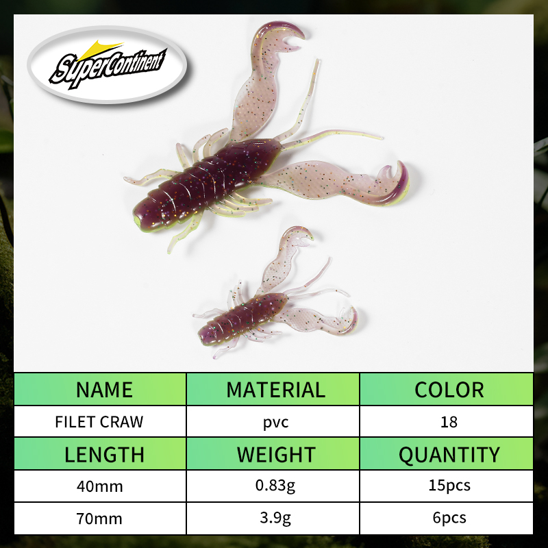 2023 Supercontinent Filet Craw – обзор и цена Fishing Lure Soft Plastic